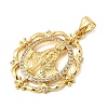 Brass Micro Pave Clear Cubic Zirconia Pendants KK-Z150-22G-04-2