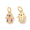 Brass Micro Pave Cubic Zirconia Charms ZIRC-F106-05G-2