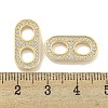 Brass Micro Pave Clear Cubic Zirconia Connector Charms KK-S386-15G-3