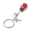 Alloy with Glass Seed Beads Keychain KEYC-MZ00010-04-4