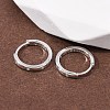 925 Sterling Silver Micro Pave Clear Cubic Zirconia Hoop Earrings EJEW-K317-04P-2