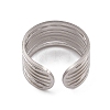 304 Stainless Steel Multi Line Open Cuff Rings for Women RJEW-G285-10P-3