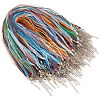 100Pcs 20 Colors Waxed Cord and Organza Ribbon Necklace Making NCOR-CY0001-01-1