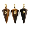 Natural Tiger Eye Pointed Pendants GG-CBA19F2-02G-06-1