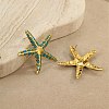Starfish 304 Stainless Steel Enamel Stud Earrings EJEW-C169-04G-1