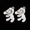 Spray Painted Alloy Rhinestone Pendants PALLOY-Q433-033J-RS-1