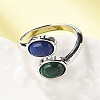 Natural Malachite & Lapis Lazuli Finger Rings RJEW-A068-02P-01-2