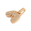 Brass Micro Pave Clear Cubic Zirconia Pendants KK-B099-01G-M-2