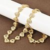 Brass Pave Clear Cubic Zirconia Heart Tennis Necklaces KK-CBA4547-17A-G-2