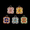 Glass Seed Beaded Pendants PALLOY-MZ01426-1