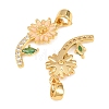 Brass Micro Pave Cubic Zirconia Pendants KK-H262-18G-2