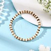 5MM Natural Coconut & Synthetic Turquoise Heishi Beads Stretch Bracelets BJEW-JB14418-1