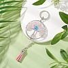 Tree of Life Alloy Natural Rose Quartz & Synthetic Moonstone Keychain KEYC-JKC00987-01-2