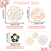 6Pcs 6 Style Flower Safety Pin Brooch for Women JEWB-AR0001-07-2