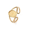 Real 18K Gold Plated 304 Stainless Steel Cuff Ring Components X-STAS-A191-12B-G-1