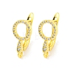 Brass Micro Pave Cubic Zirconia Hoop Earrings Finding KK-K382-02G-1