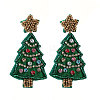 Christmas Tree Felt Fabric Dangle Stud Earrings FS-WG8B689-01-5
