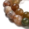 Natural Bamboo Leaf Agate and Indian Agate Beads Strands G-B095-A04-01-3