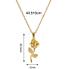 Elegant Brass Crystal Rhinestone Rose Pendant Necklaces FB5748-3