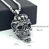 Punk Retro 304 Stainless Steel Skull Pendant Necklaces for Men CH2571-6