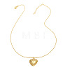 Valentine's Day Brass Embossed Flower Heart Pendant Necklaces for Women FS-WG7F68C-01-2