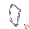 Rhodium Plated 925 Sterling Silver Micro Pave Cubic Zirconia Finger Ring for Women RJEW-F150-15B-01P-1