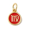 Real 18K Gold Plated Brass Enamel Charms KK-L216-001G-L03-1