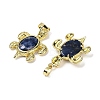 Natural Sodalite & Brass Pendants KK-F887-01G-01-2