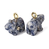 Natural Blue Spot Jasper Carved Pendants G-H357-02G-08-2
