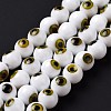 Handmade Evil Eye Lampwork Round Bead Strands LAMP-L055-10mm-32-3