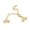 Brass Micro Pave Cubic Zirconia Chain Extender X-KK-L216-004C-G-1