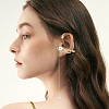 ANATTASOUL 4Pcs 4 Style Crystal Rhinestone Flower Cuff Earrings with Enamel EJEW-AN0001-61-5