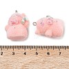 Flocking Opaque Resin Pendants RESI-F064-A15-3