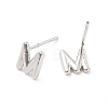 Brass Hollow Out Initial Letter Stud Earrings for Women EJEW-A044-01P-M-2