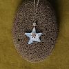 Ocean Alloy Resin Starfish Pendant Cable Chain Necklaces with Crystal Rhinestone for Women WGD688D-02-1