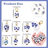 20Pcs Blue & White Floral Printed Porcelain Pendants PALLOY-YW00112-01-3