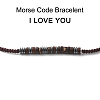 I Love You Morse Code Stretch Bracelets Set BJEW-JB07352-01-9