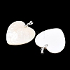 Natural White Shell Heart Pendants KK-C135-09A-2