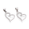 925 Sterling Silver Micro Pave Clear Cubic Zirconia Pendants STER-T008-82P-1
