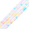 Opaque Spray Painted Glass Bead Strands GLAA-N047-07-08-1