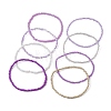 8Pcs 8 Color Glass Seed Beaded Stretch Bracelets Set for Women BJEW-JB09661-03-4