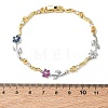 Brass Micro Pave Cubic Zirconia Link Chain Bracelets for Women BJEW-C156-04B-03GP-5