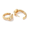 Teardrop Brass Micro Pave Cubic Zirconia Hoop Earrings for Women EJEW-B056-04G-2