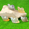 Natural Agate Carved Healing Snail Figurines PW-WG23180-13-1