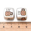Plating Printed Acrylic European Beads AC-CBA655C-16C-3