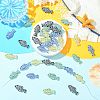 40Pcs 4 Colors Painted Transparent Glass Beads GLAA-CJ0003-02-6