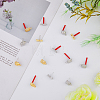 48Pcs 6 Style Half Round & Bowknot & Rectangle Alloy Stud Earring Findings FIND-DC0003-22-4