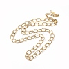 Ion Plating(IP) 304 Stainless Steel Rolo Chain Necklace for Women NJEW-E081-08G-1