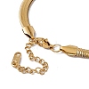 Black Enamel Heart Link Bracelet with Flat Snake Chains BJEW-P284-07G-4