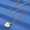 Brass Micro Pave Cubic Zirconia Plastic Imitation Shell Pendant Neckalces NJEW-C076-10G-3